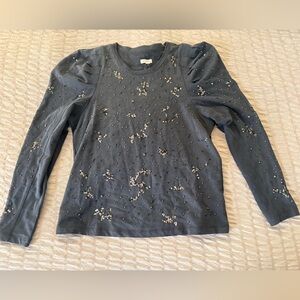 Pilcro Gray Embellished Top